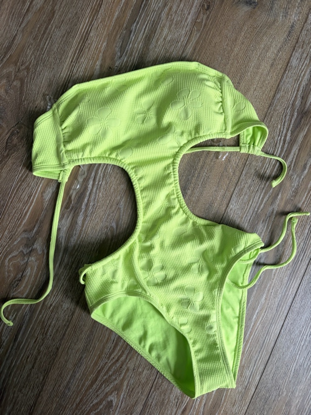 Neon Yellow Cutout One-Piece Swimsuit